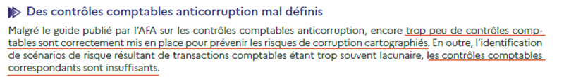 Extrait rapport d'activité de l'AFA 2024 sur le pilier des contrôles comptables