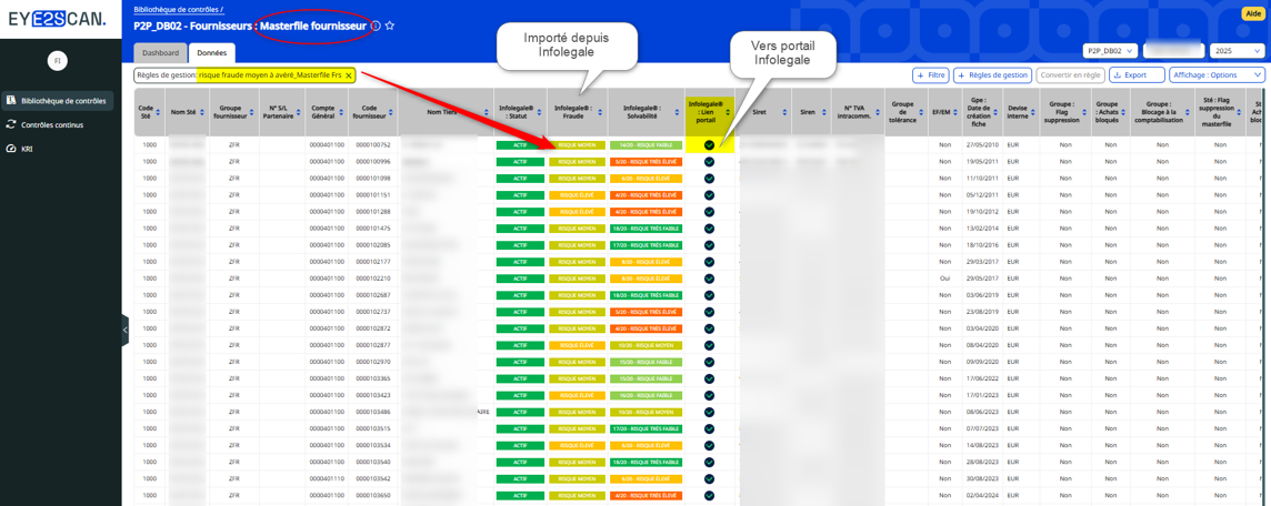 Eye2scan et Infolegale_Controle du Masterfile fournisseurs
