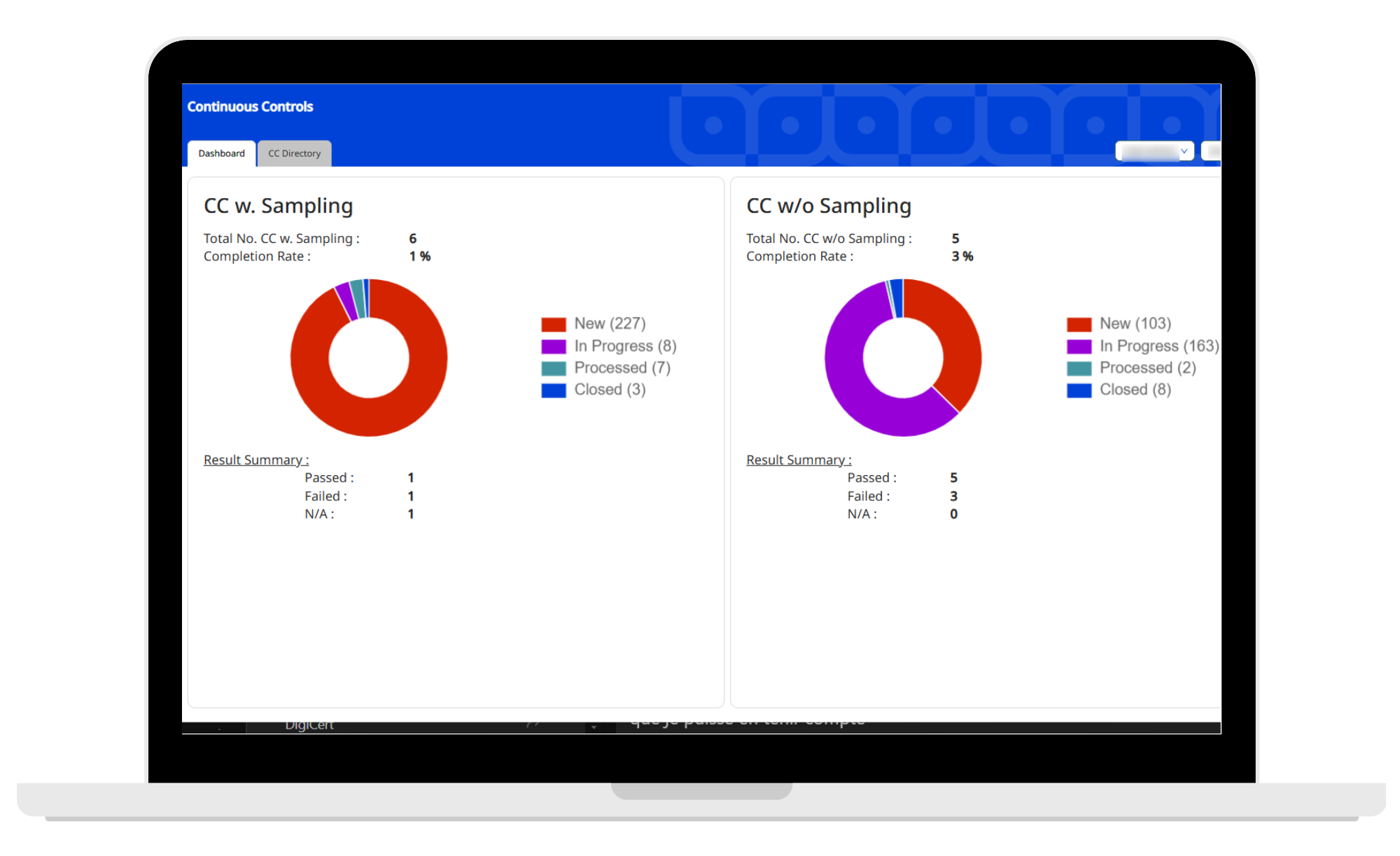 Eye2Scan sampling dashboard